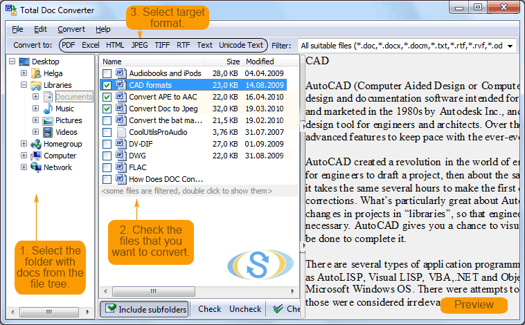 Total Doc Converter - batch TXT to RTF conversion